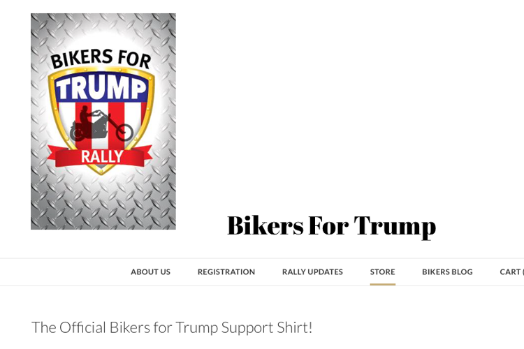 USA Bikers for Trump en Haïtiaanse T-shirts