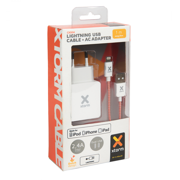 CX004 Xtorm Lightning cable + AC Adapter