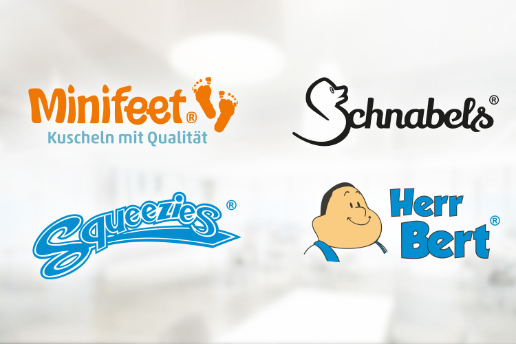 MiniFeet, Schnabels, Squeezies, Mr Bert logos