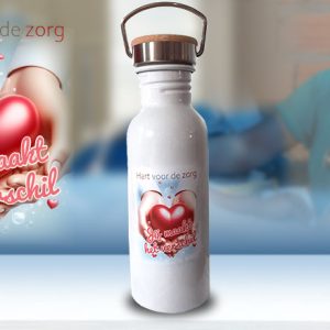 Retro fles de Zorg met bedrukking