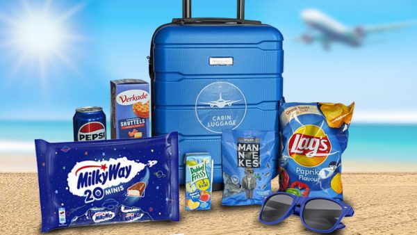 Zomers blauw trolley reispakket