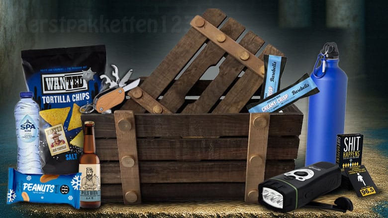 Noodpakket-als-kerstpakket-met-noodradio-en-geweld