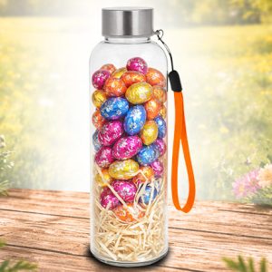 Duurzame R-PET waterfles met paaseitjes