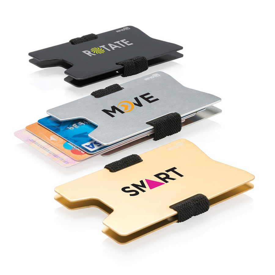 Aluminium RFID anti-skimming creditcard houder met bedrukking